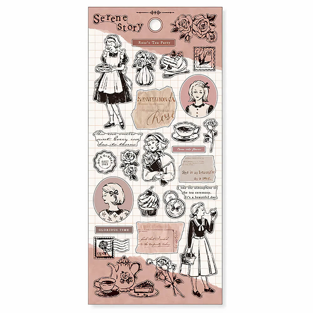 samolepky mind wave kolekce serene story - Roses tea party